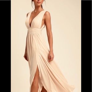 Lulus Heavenly Hues Blush Maxi Dress XS